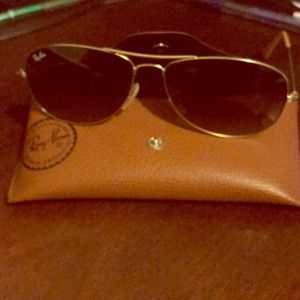 Ray Ban Gold wired sunglasses.